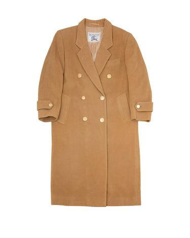 Burberrys Double Breasted Wool Cashmere Coat front view