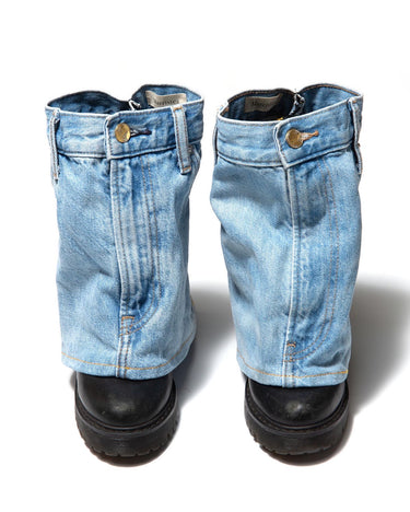 Rework Levi’s Denim Boot Covers Distressed Light Wash