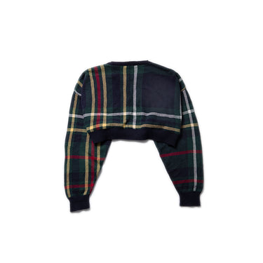 Nautica Plaid Cropped Knit Sweater