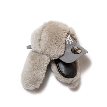 New Era NY Rework Shearling Trapper Cap Grey