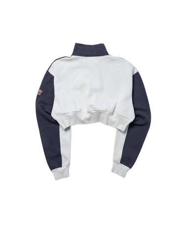 Polo Ralph Lauren Reworked Cropped Half Zip Sweatshirt