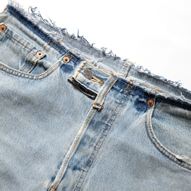 Rework Vintage Denim Mini Skirt Light Wash