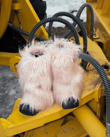 Faux Fur boot covers Pink Fluffy
