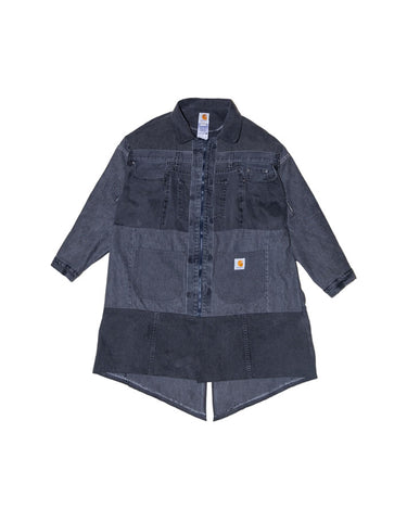 Carhartt Reworked Patchwork Denim Coat front view