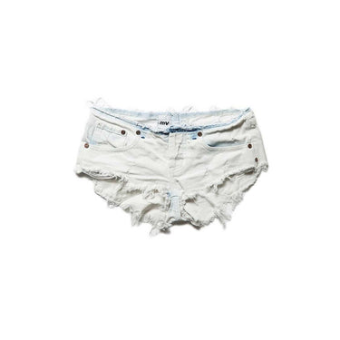 Reworked Distressed Denim micro Shorts