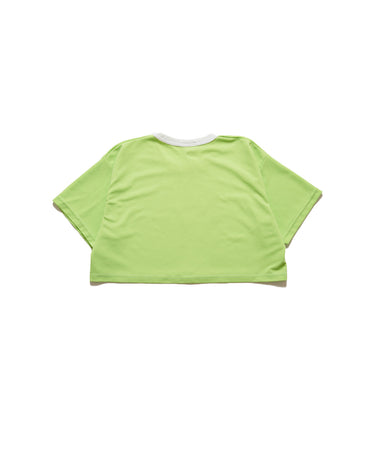 Green Cropped Yeah Right Logo Print Tee