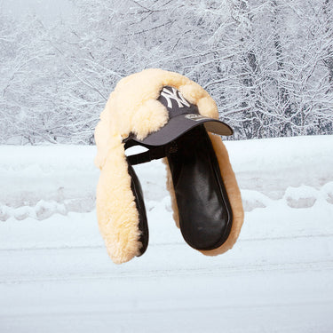 New York Yankees Rework Shearling Trapper Cap Navy