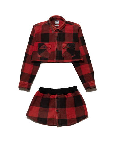 Reworked Cropped Flannel Shirt