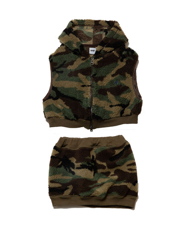 Camo Fleece Mini Skirt
