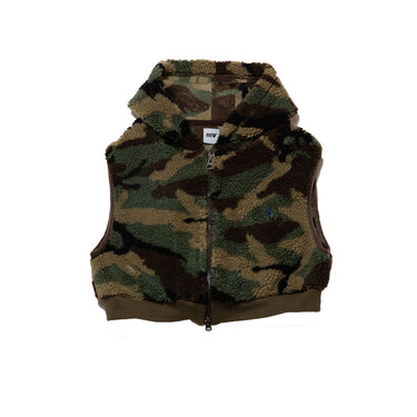 Cropped Camo Sherpa Vest
