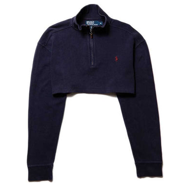 Polo Ralph Lauren Rework Cropped Half Zip Sweatshirt front view