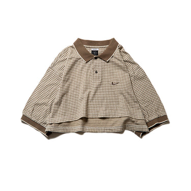 Rework Vintage Nike Patterned Cropped Polo Shirt front view