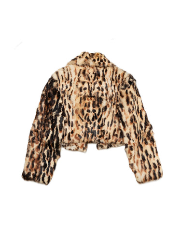 Reworked Cropped Leopard Faux Fur Coat
Back view