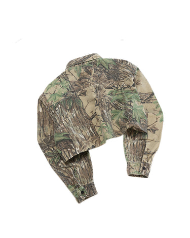 Reworked Cropped Realtree Camouflage Shirt Jacket back view