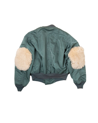 Reworked MA-1 Flight Jacket with Mouton Patches back view
