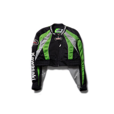 Reworked Vintage Kawasaki Cropped Racing Jacket front view 