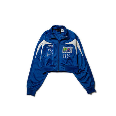 Vintage Umbro Cropped Track Jacket Blue front view 