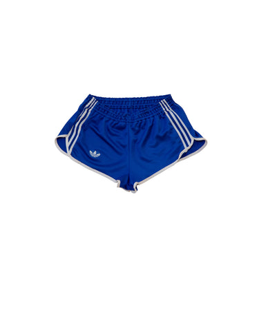 adidas 3 Stripe Track Shorts Blue front view