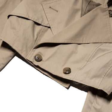 Vintage Cropped Trench Jacket Beige Double Breasted