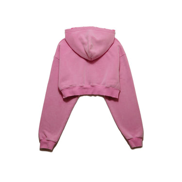 mv Logo Cropped Pink Hoodie