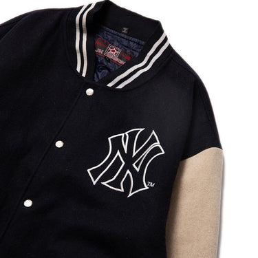 Vintage New York Yankees Varsity Jacket Navy Cream Wool Stadium Jacket