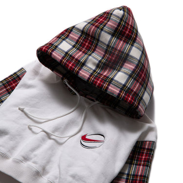 Nike Red Plaid Rework Cropped Hoodie