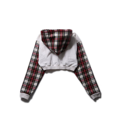 Nike Red Plaid Rework Cropped Hoodie
