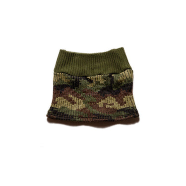 Military Camo Rework Knit Mini Skirt Olive