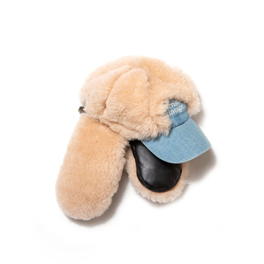 Rework Shearling Ear Flap denim Cap