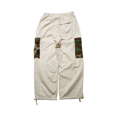 Reworked Cargo Pants Cream camo Wide Fit