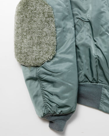 MA-1 Bomber Jacket with Mouton Patches | Reworked Green