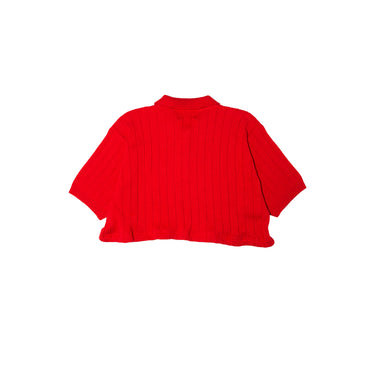 Ralph Lauren Ribbed Knit Polo Cropped Red
