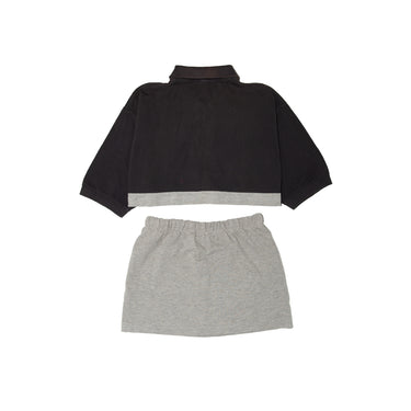 Reworked Vintage Polo Sport Cropped Polo & Mini Skirt Set