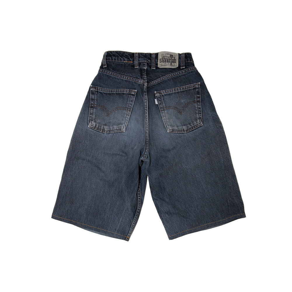 Vintage Levi's SilverTab Reworked Baggy Denim Shorts Dark Wash