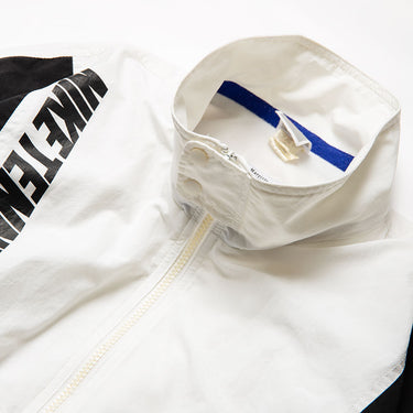Rework Nike Cropped Windbreaker Jacket – White Vintage Colorblock Track Top