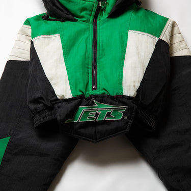 Rework New York Jets Cropped Pullover Jacket – Vintage NFL Colorblock Hoodie