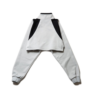 Rework Nike Cropped Zip-Up Jacket – White Vintage Track Top
