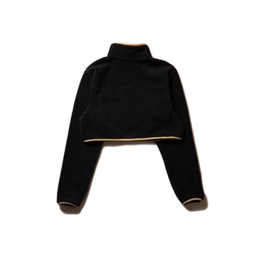 The North Face Rework Cropped Fleece Jacket Black Vintage Outdoor