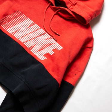 Nike Cropped Hoodie Red Black Big Logo