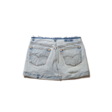 Rework Vintage Denim Mini Skirt Light Wash