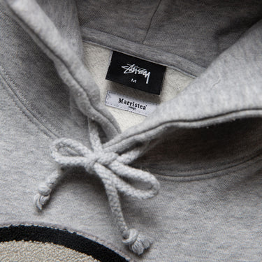 Stussy Cropped Hoodie Grey Big Logo rework