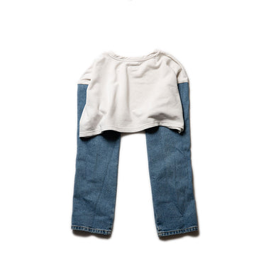Calvin Klein Cropped Sweatshirt CK Logo Denim Sleeve