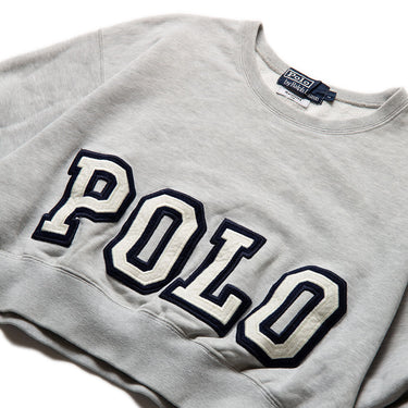 Vintage Ralph Lauren POLO Logo Cropped Sweatshirt Grey