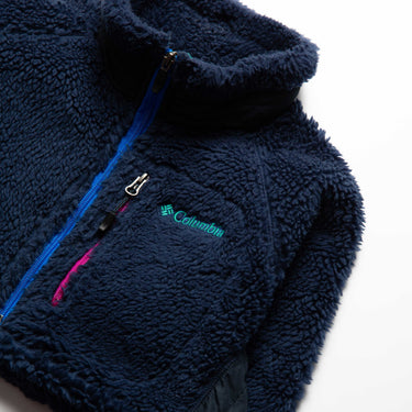 Upcycled Columbia Cropped Fleece Jacket – Navy Sherpa Zip